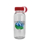a red lid & clear bottle cadet - 18 oz tritan(tm) bottle with tethered lid and digital imprint