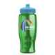 a cyan lid & transparent-green bottle poly - pure - 27 oz transparent bottle with push pull lid and digital imprint