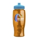 a cyan lid & transparent-orange bottle poly - pure - 27 oz transparent bottle with push pull lid and digital imprint
