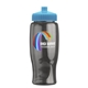 a cyan lid & transparent-smoke bottle poly - pure - 27 oz transparent bottle with push pull lid and digital imprint