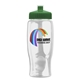 a green lid & clear bottle poly - pure - 27 oz transparent bottle with push pull lid and digital imprint
