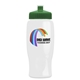 a green lid & white bottle poly - pure - 27 oz transparent bottle with push pull lid and digital imprint