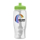a lime-green lid & clear bottle poly - pure - 27 oz transparent bottle with push pull lid and digital imprint