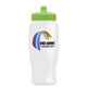 a lime-green lid & white bottle poly - pure - 27 oz transparent bottle with push pull lid and digital imprint