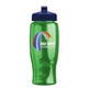a navy-blue lid & transparent-green bottle poly - pure - 27 oz transparent bottle with push pull lid and digital imprint