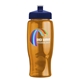 a navy-blue lid & transparent-orange bottle poly - pure - 27 oz transparent bottle with push pull lid and digital imprint