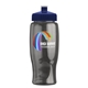 a navy-blue lid & transparent-smoke bottle poly - pure - 27 oz transparent bottle with push pull lid and digital imprint