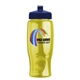 a navy-blue lid & transparent-yellow bottle poly - pure - 27 oz transparent bottle with push pull lid and digital imprint