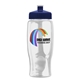 a navy-blue lid & clear bottle poly - pure - 27 oz transparent bottle with push pull lid and digital imprint
