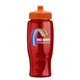 a orange lid & transparent-red bottle poly - pure - 27 oz transparent bottle with push pull lid and digital imprint