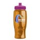 a pink lid & transparent-orange bottle poly - pure - 27 oz transparent bottle with push pull lid and digital imprint