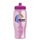 a pink lid & transparent-pink bottle poly - pure - 27 oz transparent bottle with push pull lid and digital imprint