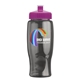 a pink lid & transparent-smoke bottle poly - pure - 27 oz transparent bottle with push pull lid and digital imprint