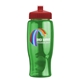 a red lid & transparent-green bottle poly - pure - 27 oz transparent bottle with push pull lid and digital imprint