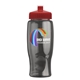 a red lid & transparent-smoke bottle poly - pure - 27 oz transparent bottle with push pull lid and digital imprint