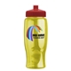 a red lid & transparent-yellow bottle poly - pure - 27 oz transparent bottle with push pull lid and digital imprint