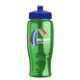 a royal-blue lid & transparent-green bottle poly - pure - 27 oz transparent bottle with push pull lid and digital imprint