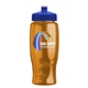a royal-blue lid & transparent-orange bottle poly - pure - 27 oz transparent bottle with push pull lid and digital imprint