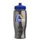 a royal-blue lid & transparent-smoke bottle poly - pure - 27 oz transparent bottle with push pull lid and digital imprint