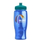a teal lid & transparent blue bottle poly - pure - 27 oz transparent bottle with push pull lid and digital imprint