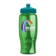 a teal lid & transparent-green bottle poly - pure - 27 oz transparent bottle with push pull lid and digital imprint