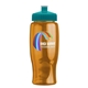 a teal lid & transparent-orange bottle poly - pure - 27 oz transparent bottle with push pull lid and digital imprint