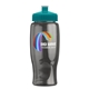 a teal lid & transparent-smoke bottle poly - pure - 27 oz transparent bottle with push pull lid and digital imprint