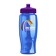 a violet lid & transparent blue bottle poly - pure - 27 oz transparent bottle with push pull lid and digital imprint