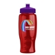 a violet lid & transparent-red bottle poly - pure - 27 oz transparent bottle with push pull lid and digital imprint