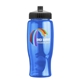 a black lid & transparent blue bottle poly - pure - 27 oz transparent bottle with push pull lid and digital imprint