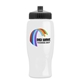 a black lid & white bottle poly - pure - 27 oz transparent bottle with push pull lid and digital imprint