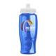 a white lid & transparent blue bottle poly - pure - 27 oz transparent bottle with push pull lid and digital imprint