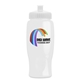 a white lid & white bottle poly - pure - 27 oz transparent bottle with push pull lid and digital imprint