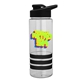 a clear bottle & black lid & black grip sergeant stripe - 24 oz tritan(tm) bottle with drink thru lid, stripe bands, and digital imprint