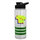 a clear bottle & black lid & green grip sergeant stripe - 24 oz tritan(tm) bottle with drink thru lid, stripe bands, and digital imprint