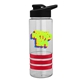 a clear bottle & black lid & red grip sergeant stripe - 24 oz tritan(tm) bottle with drink thru lid, stripe bands, and digital imprint