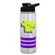 a clear bottle & black lid & violet grip sergeant stripe - 24 oz tritan(tm) bottle with drink thru lid, stripe bands, and digital imprint