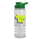a clear bottle & green lid & white grip sergeant stripe - 24 oz tritan(tm) bottle with drink thru lid, stripe bands, and digital imprint