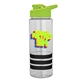 a clear bottle & lime-green lid & black grip sergeant stripe - 24 oz tritan(tm) bottle with drink thru lid, stripe bands, and digital imprint