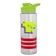 a clear bottle & lime-green lid & red grip sergeant stripe - 24 oz tritan(tm) bottle with drink thru lid, stripe bands, and digital imprint
