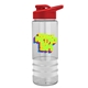 a clear bottle & red lid & white grip sergeant stripe - 24 oz tritan(tm) bottle with drink thru lid, stripe bands, and digital imprint