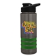 a smoke bottle & black lid & green grip sergeant stripe - 24 oz tritan(tm) bottle with drink thru lid, stripe bands, and digital imprint