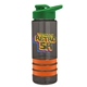 a smoke bottle & green lid & orange grip sergeant stripe - 24 oz tritan(tm) bottle with drink thru lid, stripe bands, and digital imprint