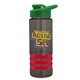 a smoke bottle & green lid & red grip sergeant stripe - 24 oz tritan(tm) bottle with drink thru lid, stripe bands, and digital imprint