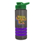 a smoke bottle & green lid & violet grip sergeant stripe - 24 oz tritan(tm) bottle with drink thru lid, stripe bands, and digital imprint