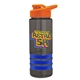 a smoke bottle & orange lid & blue grip sergeant stripe - 24 oz tritan(tm) bottle with drink thru lid, stripe bands, and digital imprint