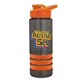 a smoke bottle & orange lid & orange grip sergeant stripe - 24 oz tritan(tm) bottle with drink thru lid, stripe bands, and digital imprint