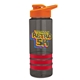a smoke bottle & orange lid & red grip sergeant stripe - 24 oz tritan(tm) bottle with drink thru lid, stripe bands, and digital imprint