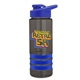 a smoke bottle & blue lid & blue grip sergeant stripe - 24 oz tritan(tm) bottle with drink thru lid, stripe bands, and digital imprint