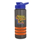 a smoke bottle & blue lid & orange grip sergeant stripe - 24 oz tritan(tm) bottle with drink thru lid, stripe bands, and digital imprint